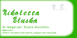 nikoletta bluska business card